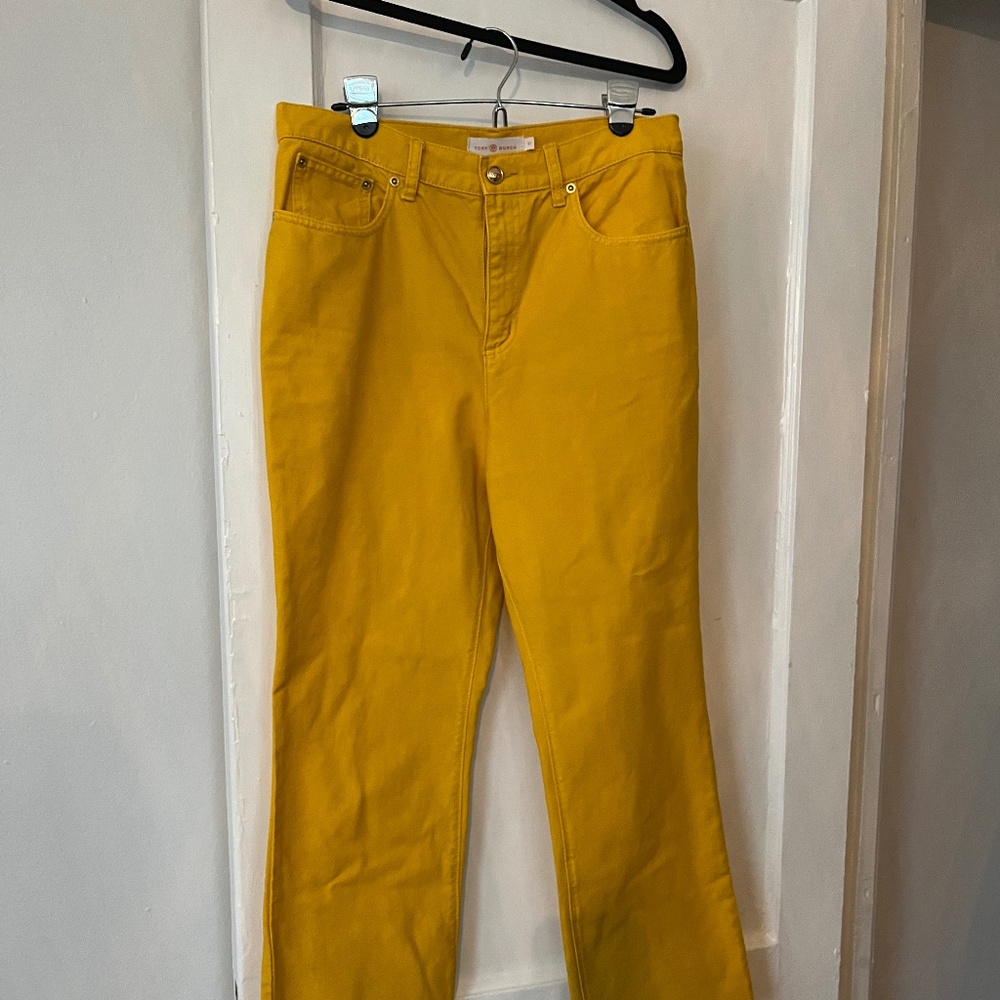 Tory Burch Wide Leg Mustard Jeans